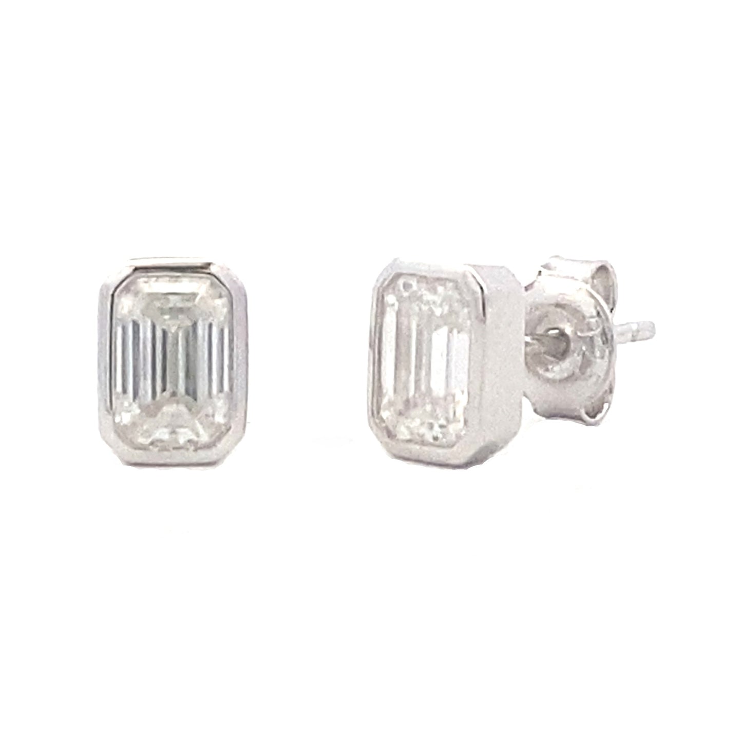 Natural .85ct Moissanite Stud Earrings Sterling Silver Bids.com