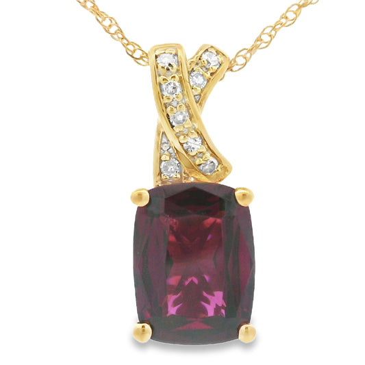 1.63ct Garnet Diamond Fashion Pendants 10KT Yellow Gold Bids.com