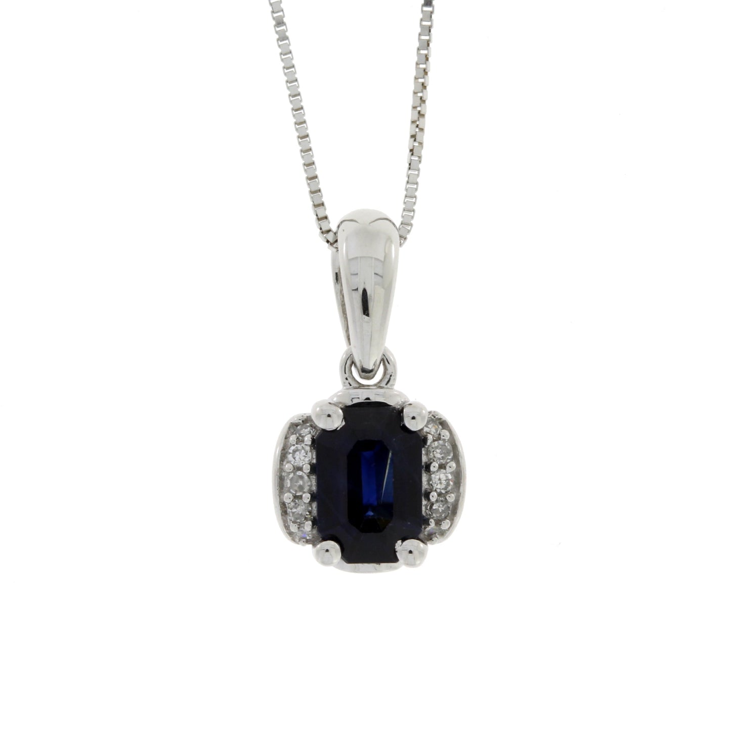 .63ct Sapphire Diamond Fashion Pendants 14KT White Gold Bids.com