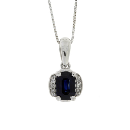 .63ct Sapphire Diamond Fashion Pendants 14KT White Gold Bids.com