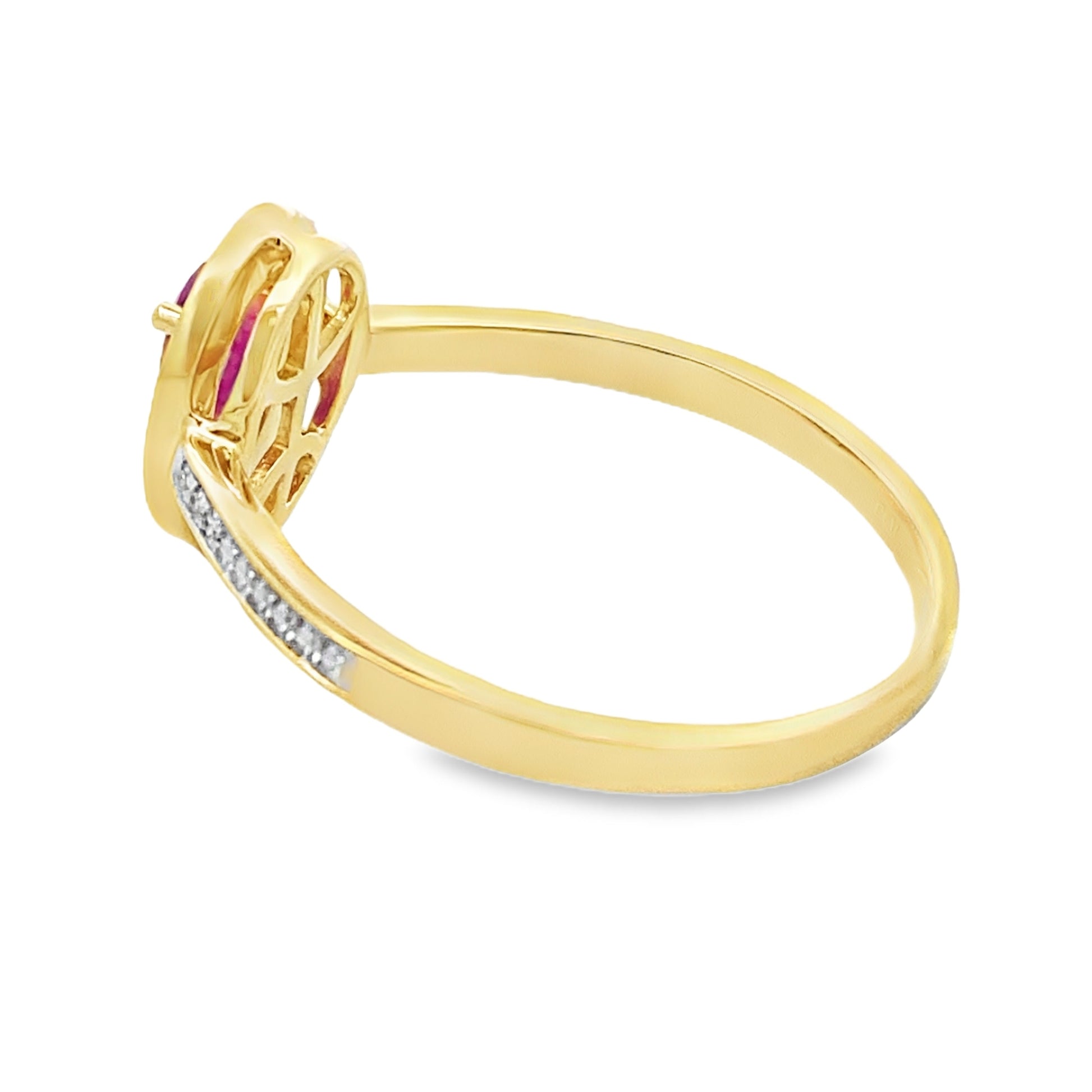 Genuine .54ct Ruby Diamond Ring 10KT Yellow Gold Bids.com