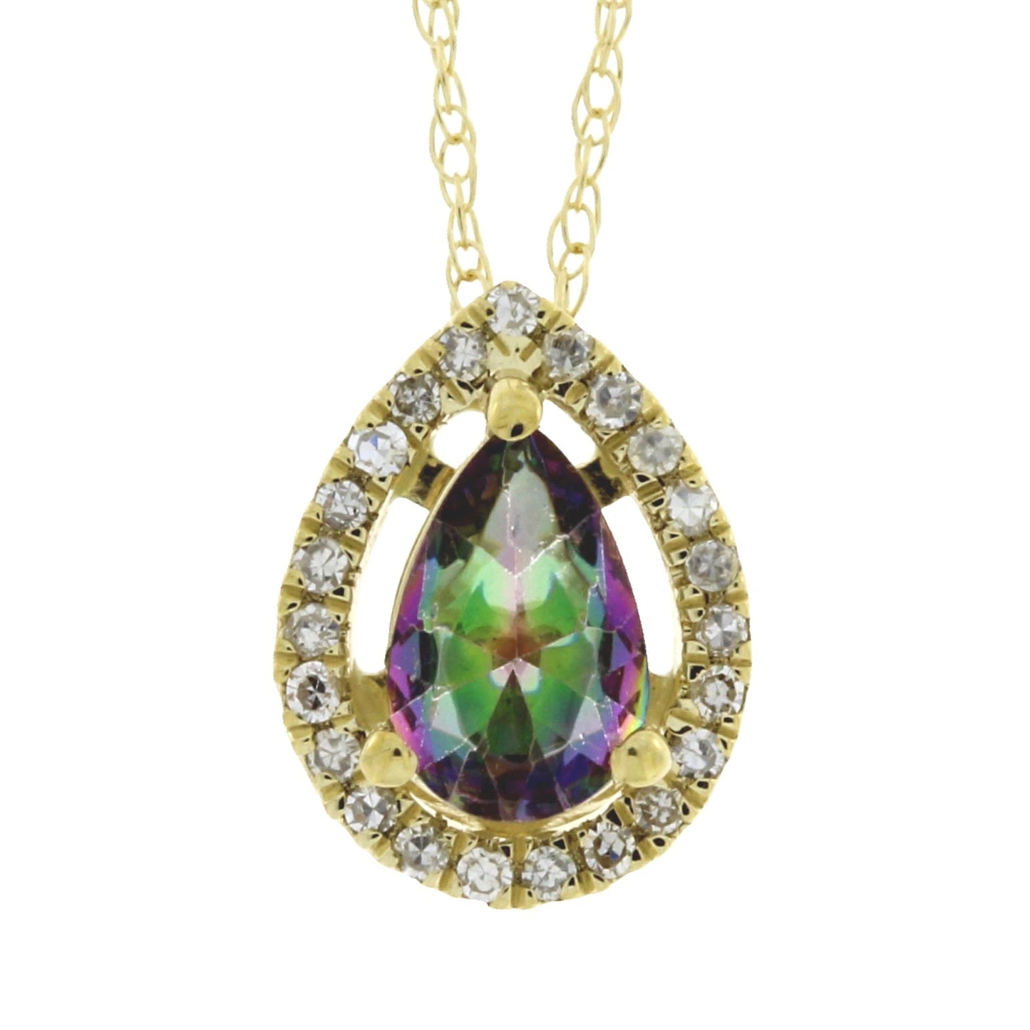 Treated Topaz Diamond Fashion Pendants 14KT Yellow Gold Bids.com