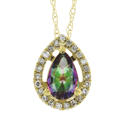 Treated Topaz Diamond Fashion Pendants 14KT Yellow Gold Bids.com