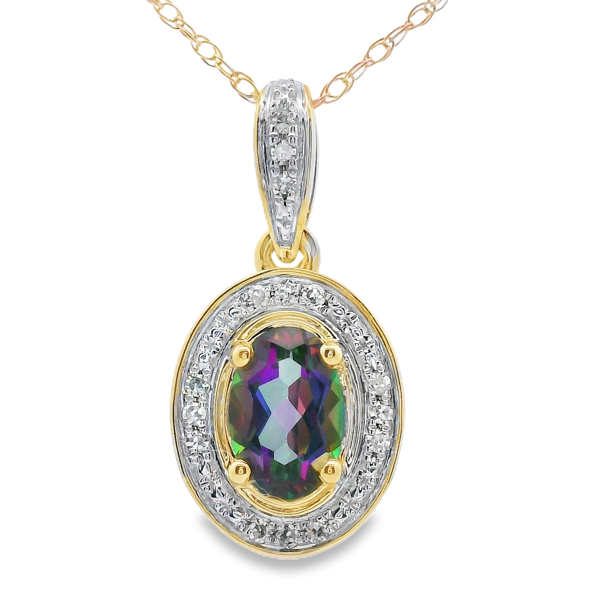 Mystic Fire Topaz Fashion Pendants 10KT Yellow Gold Bids.com