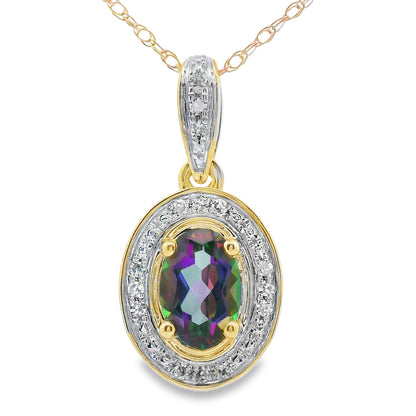 Mystic Fire Topaz Fashion Pendants 10KT Yellow Gold Bids.com