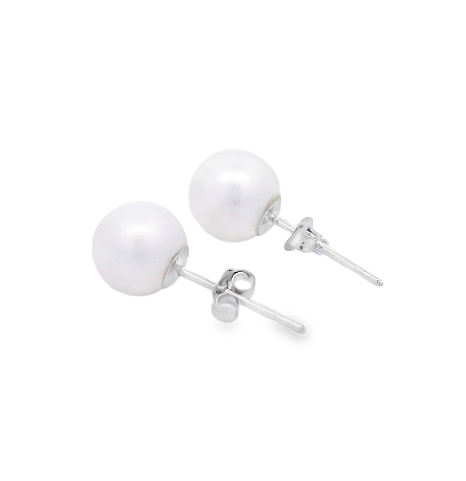 Natural FW Pearl Stud Earrings 10KT White Gold Bids.com
