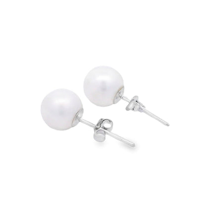 Natural FW Pearl Stud Earrings 10KT White Gold Bids.com