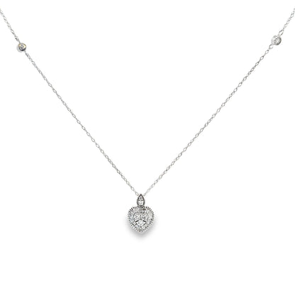 Natural .31ct Diamond Fashion Pendants 14KT White Gold Bids.com