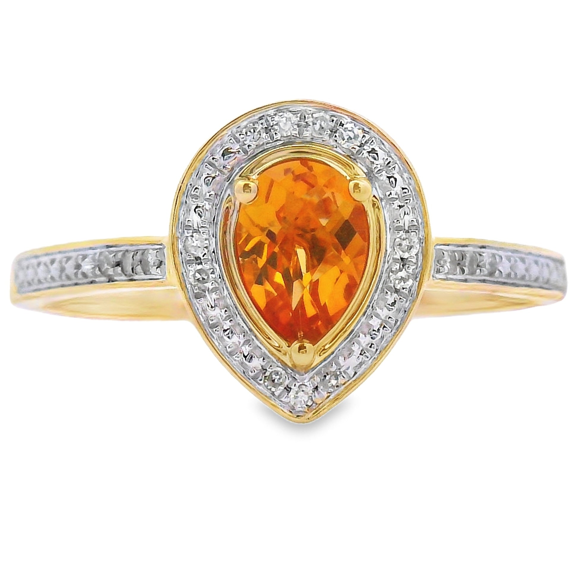 Genuine .50ct Citrine Diamond Ring 10KT Yellow Gold Bids.com