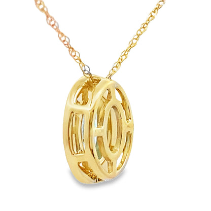 Blue Topaz Diamond Fashion Pendants 10KT Yellow Gold Bids.com
