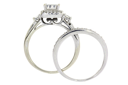 1.00ct Diamond Engagement Ring Set 10KT White Gold Bids.com
