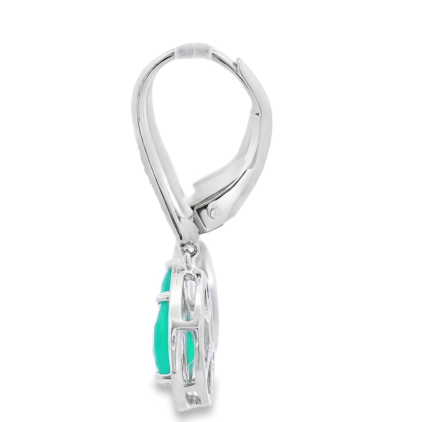 Chalcedony Diamond Dangle Earrings 10KT White Gold Bids.com