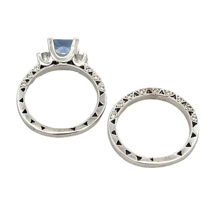 Antique Style Engagement Ring Set 14KT White Gold Bids.com