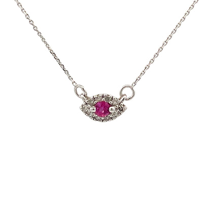 .14ct Ruby Diamond Fashion Pendants 14KT White Gold Bids.com