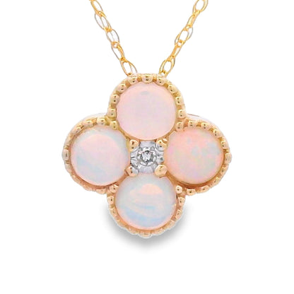.01ct Opal Diamond Fashion Pendants 14KT Yellow Gold Bids.com