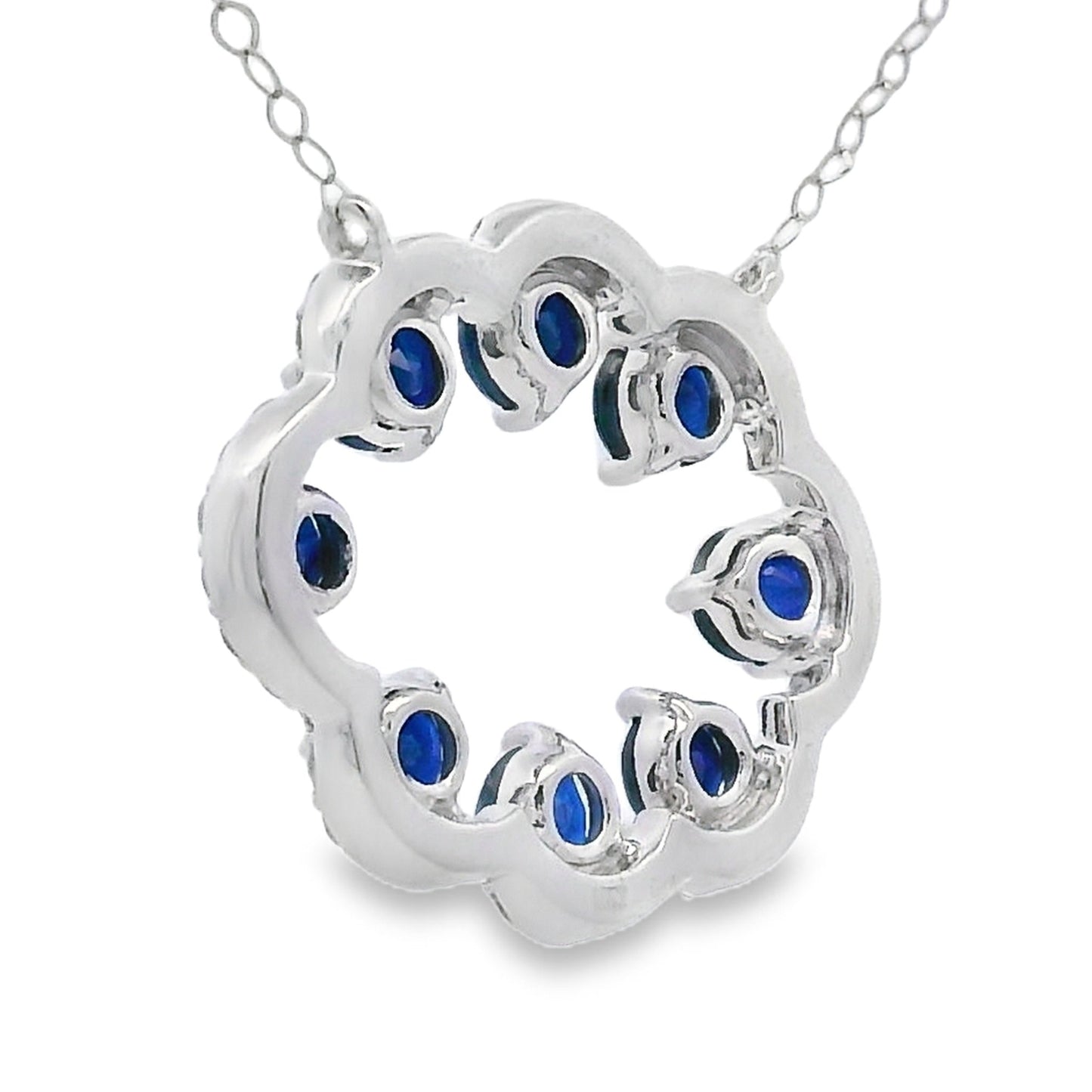 Sapphire Diamond Fashion Pendants 14KT White Gold Bids.com