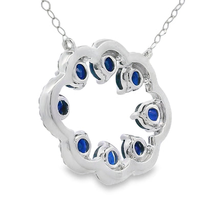 Sapphire Diamond Fashion Pendants 14KT White Gold Bids.com