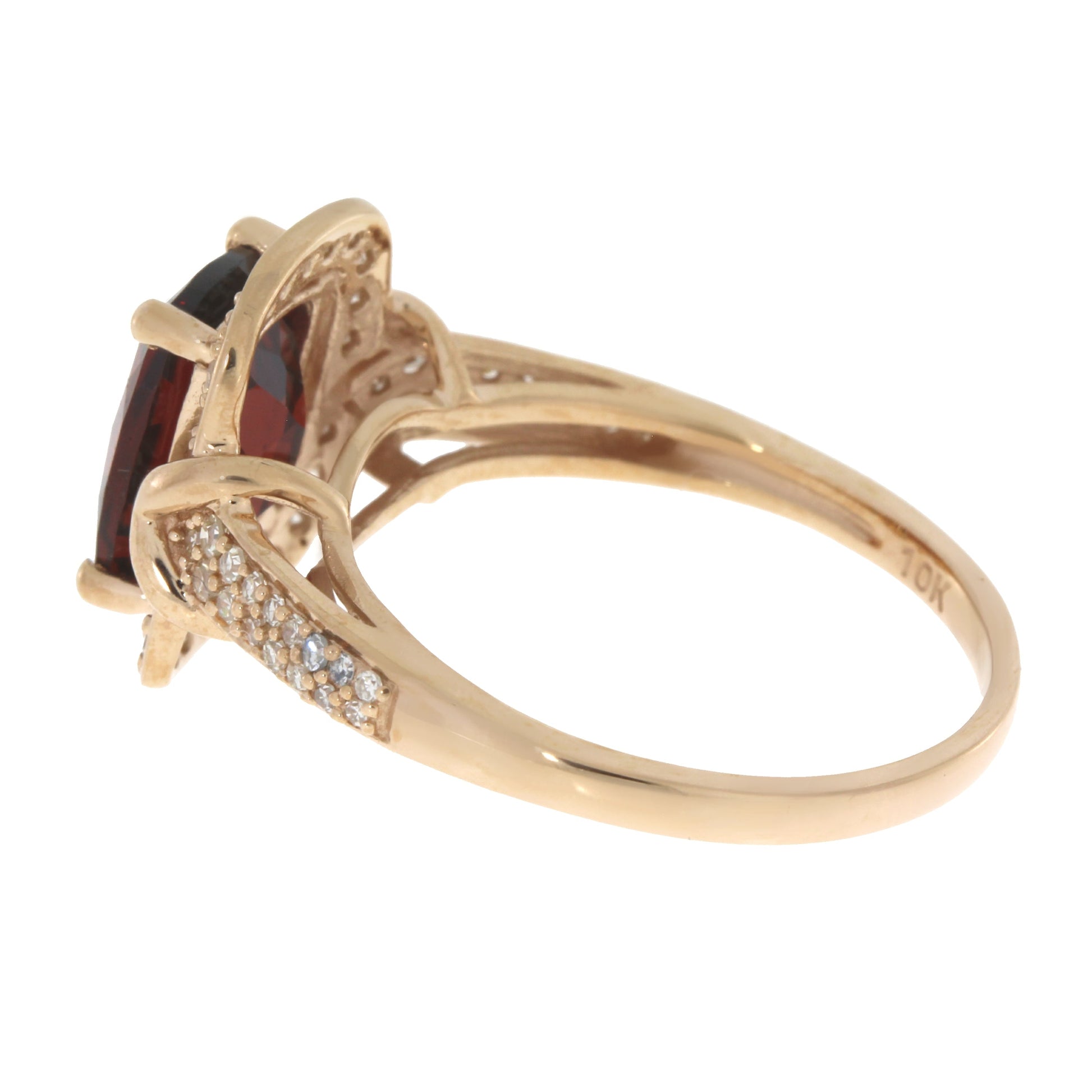 Genuine 3.13ct Garnet Diamond Ring 10KT Rose Gold Bids.com
