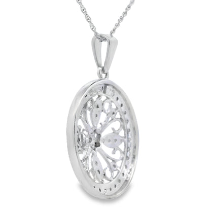 Natural .25ct Diamond Fashion Pendants Sterling Silver Bids.com