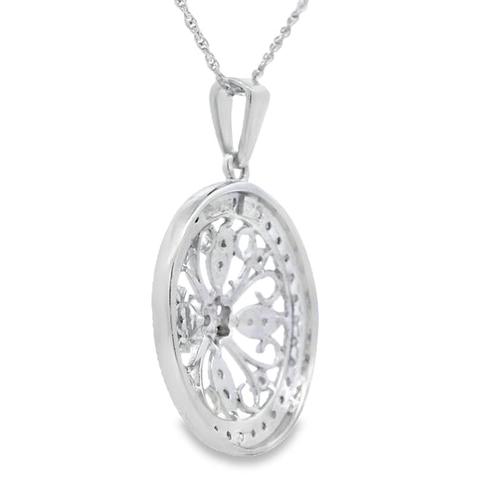 Natural .25ct Diamond Fashion Pendants Sterling Silver Bids.com