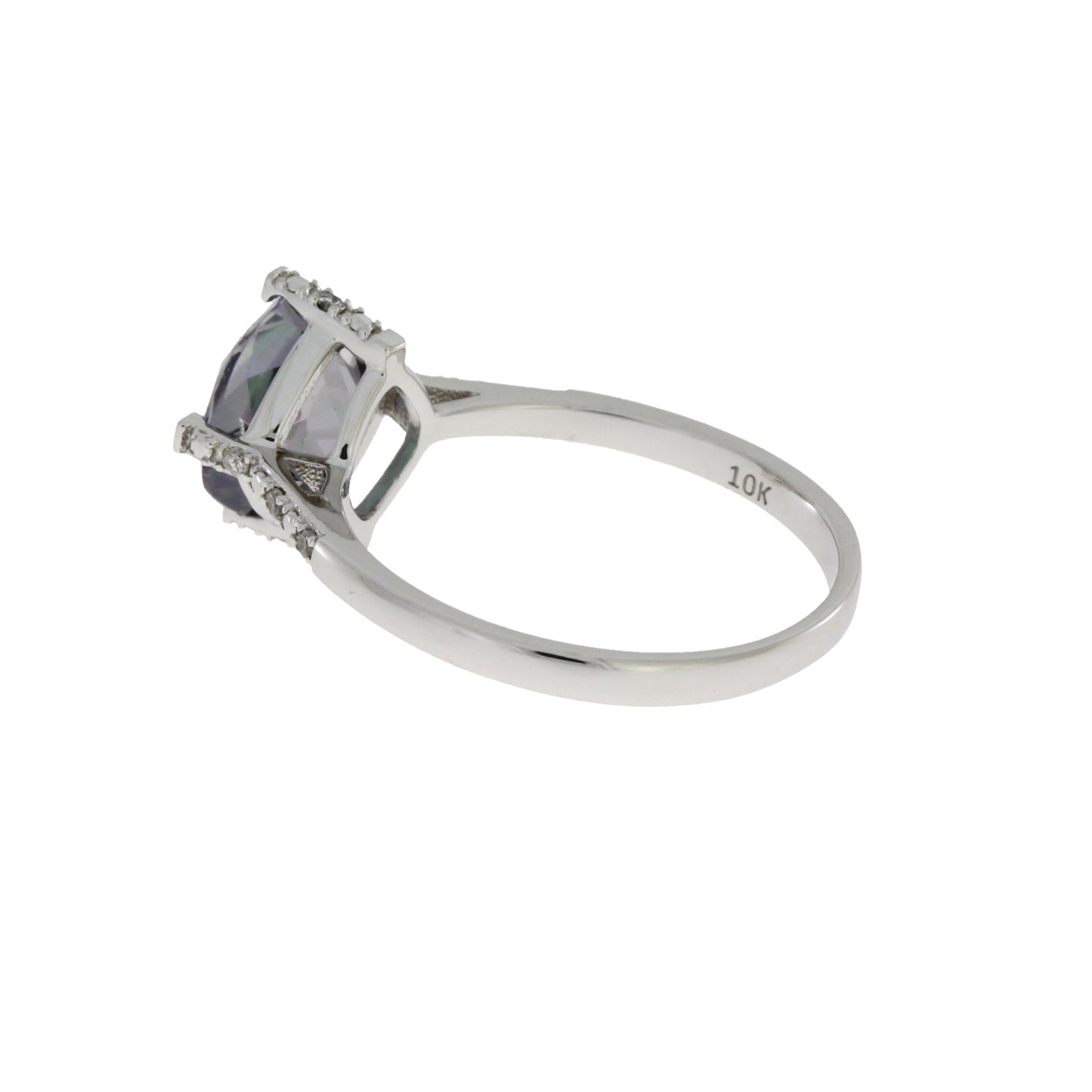 1.25ct Mystic Fire Topaz Diamond Ring 10KT White Gold Bids.com