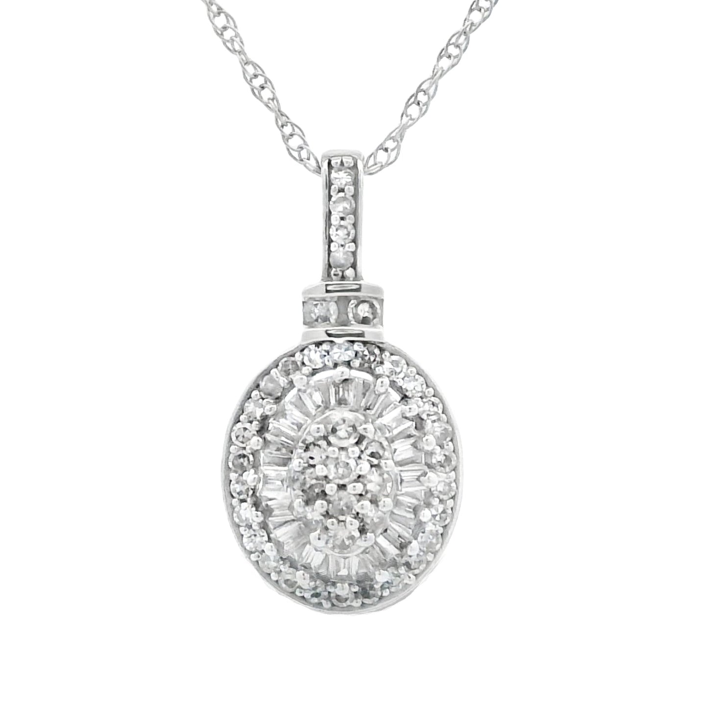 Genuine .25ct Diamond Fashion Pendants 10KT White Gold Bids.com