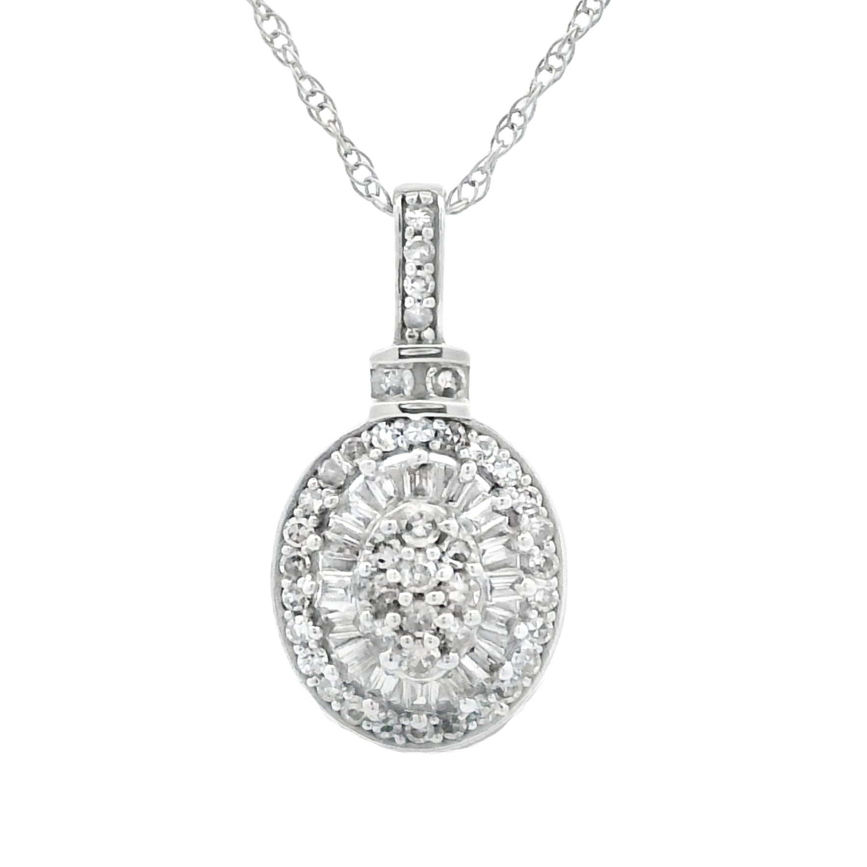 Genuine .25ct Diamond Fashion Pendants 10KT White Gold Bids.com