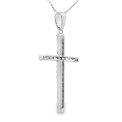 .21ct Diamond Cross Religious Pendant 14KT White Gold Bids.com