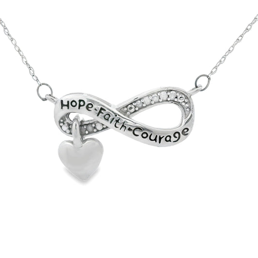Natural .04ct Diamond Fashion Pendants Sterling Silver Bids.com