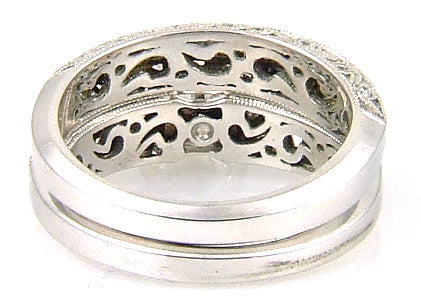 .54ct Antique Style Engagement Ring Set 18KT White Gold Bids.com
