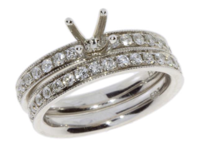 Diamond Semi Mount Engagement Ring 14KT White Gold Bids.com