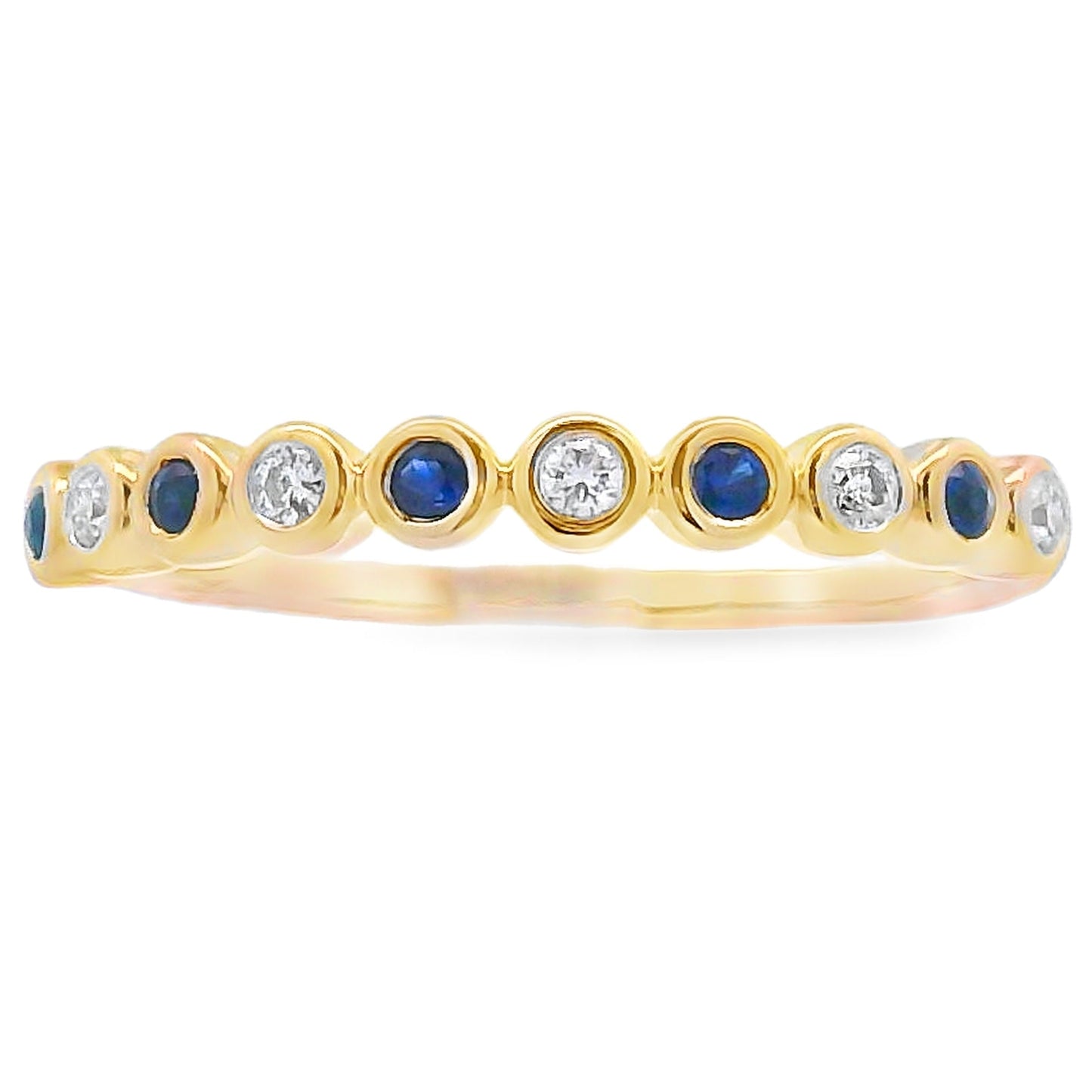 Sapphire Diamond stackable band set 14KT Yellow Gold Bids.com