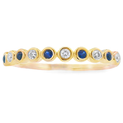 Sapphire Diamond stackable band set 14KT Yellow Gold Bids.com