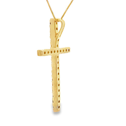 .38ct Diamond Cross Religious Pendant 14KT Yellow Gold Bids.com