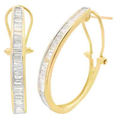 Genuine 1.00ct Diamond Hoop Earrings 14KT Yellow Gold Bids.com