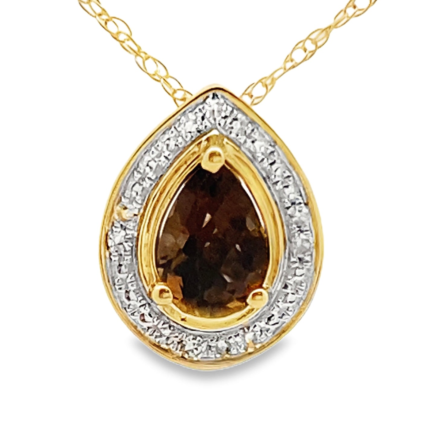 .39ct Quartz Diamond Fashion Pendants 10KT Yellow Gold Bids.com
