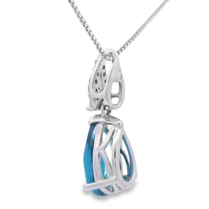 London Blue Topaz Fashion Pendants 10KT White Gold Bids.com