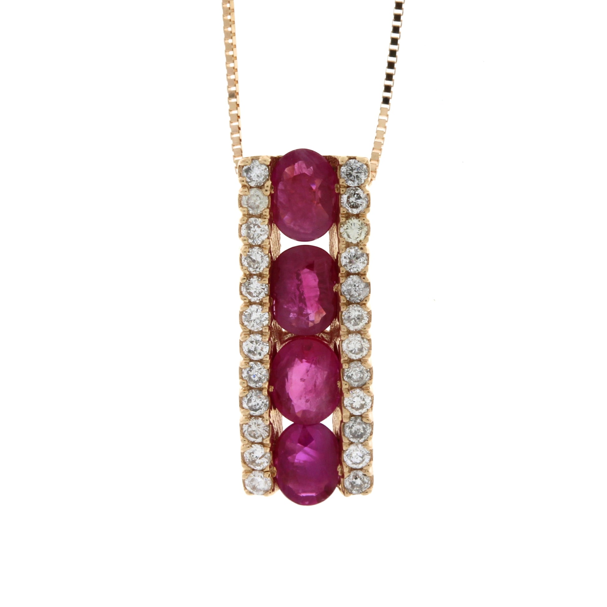 1.39ct Ruby Diamond Fashion Pendants 14KT Rose Gold Bids.com