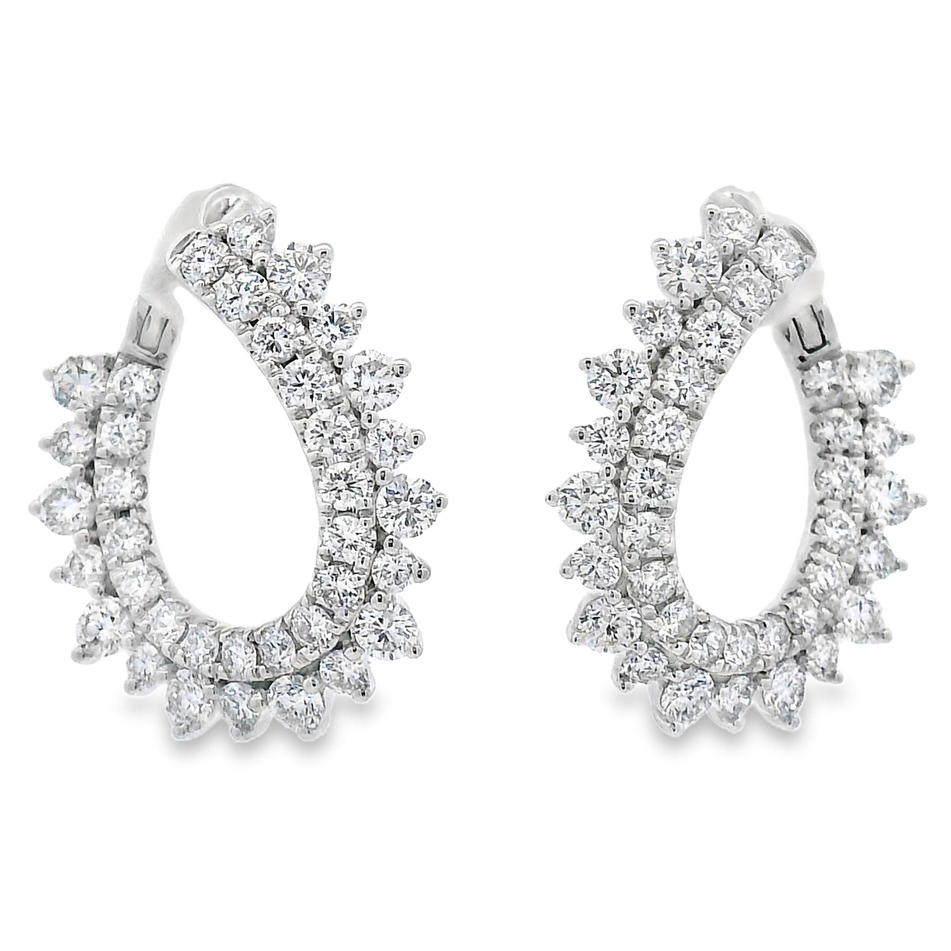 1.50ct Lab Grown Diamond Hoop Earrings 14KT White Gold Bids.com