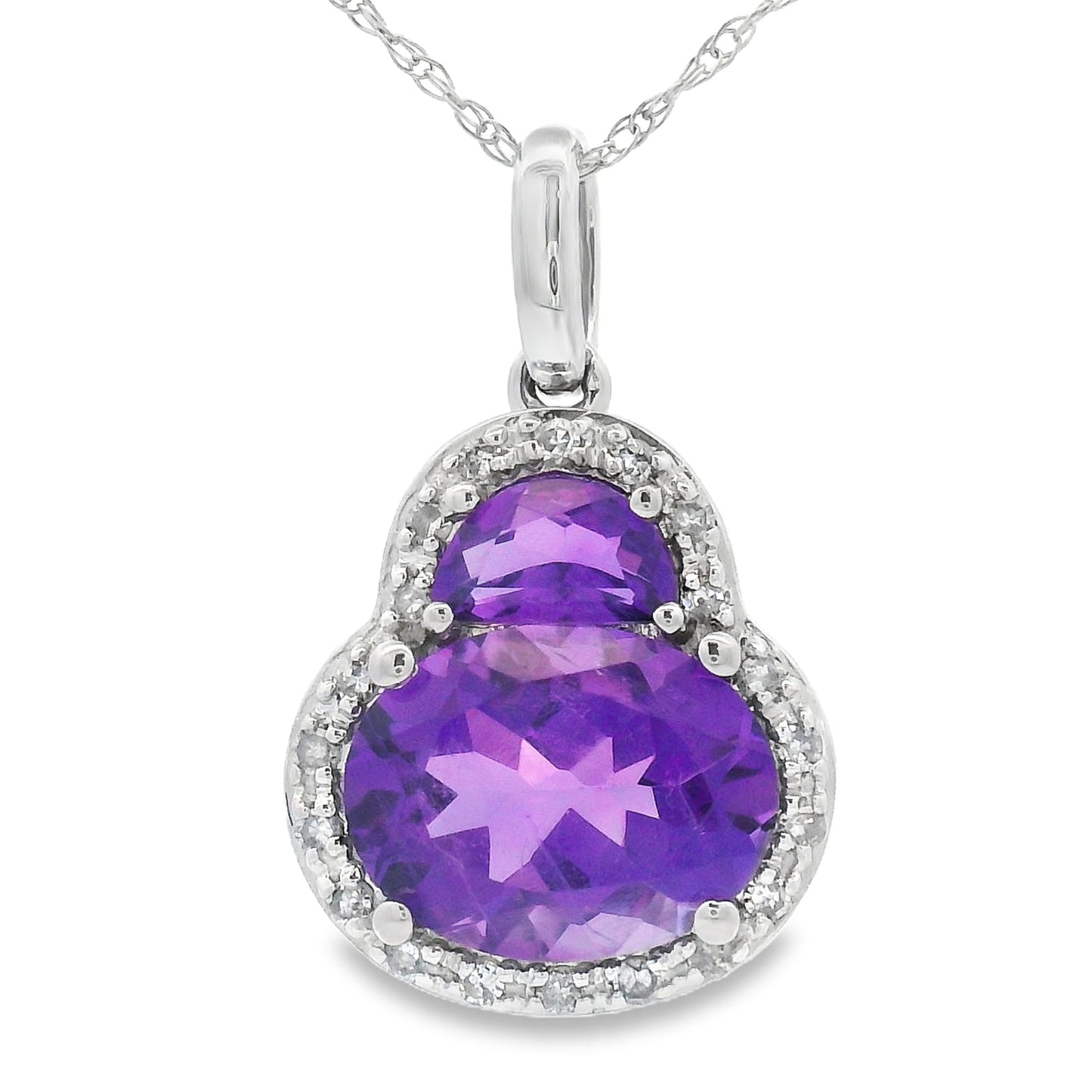 Amethyst Diamond Fashion Pendants 14KT White Gold Bids.com