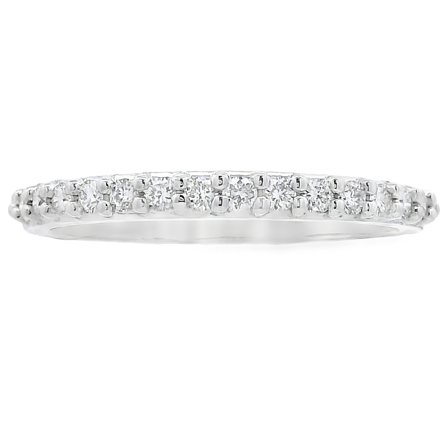 Natural .25ct Diamond Wedding Band Ring 14KT White Gold Bids.com
