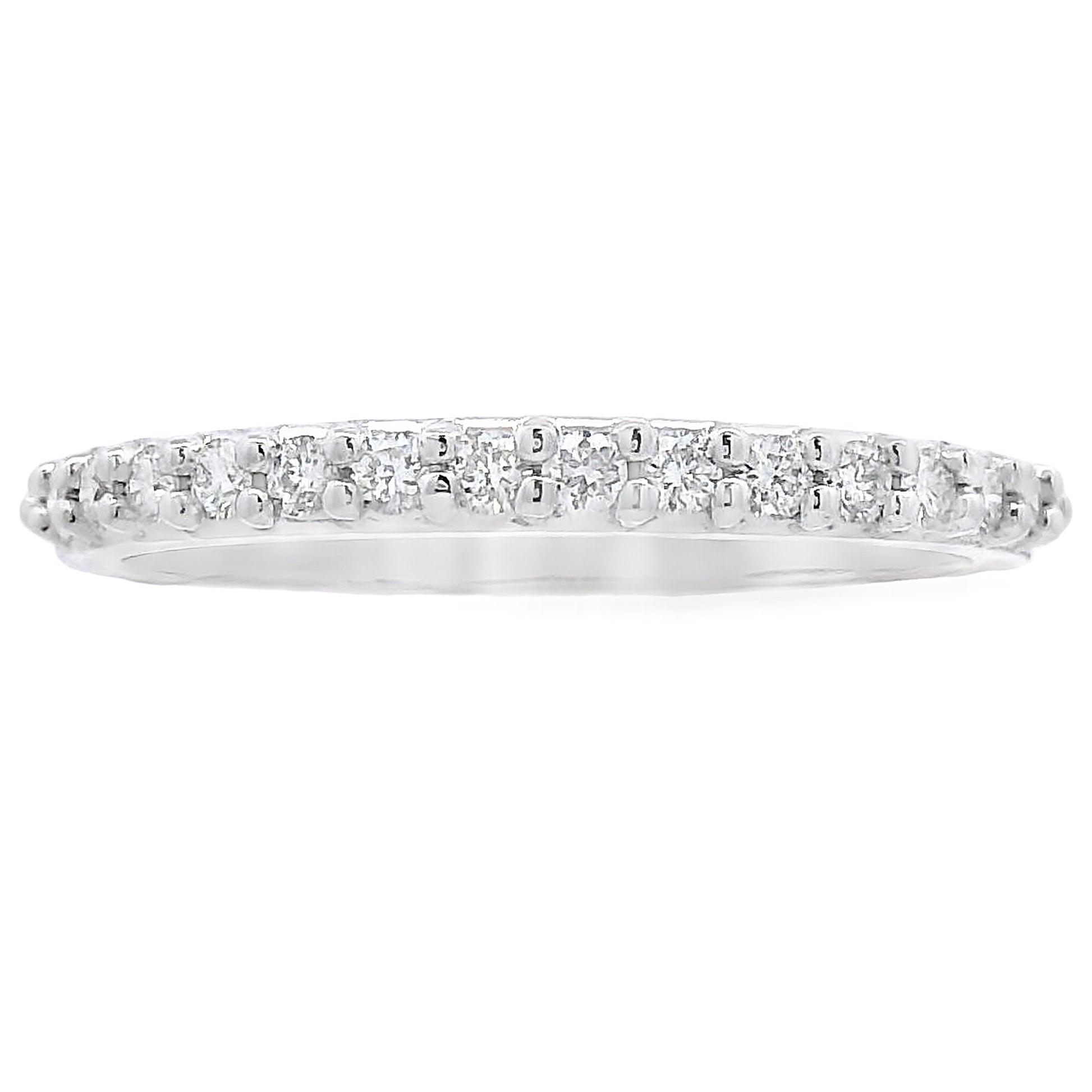 Natural .25ct Diamond Wedding Band Ring 14KT White Gold Bids.com