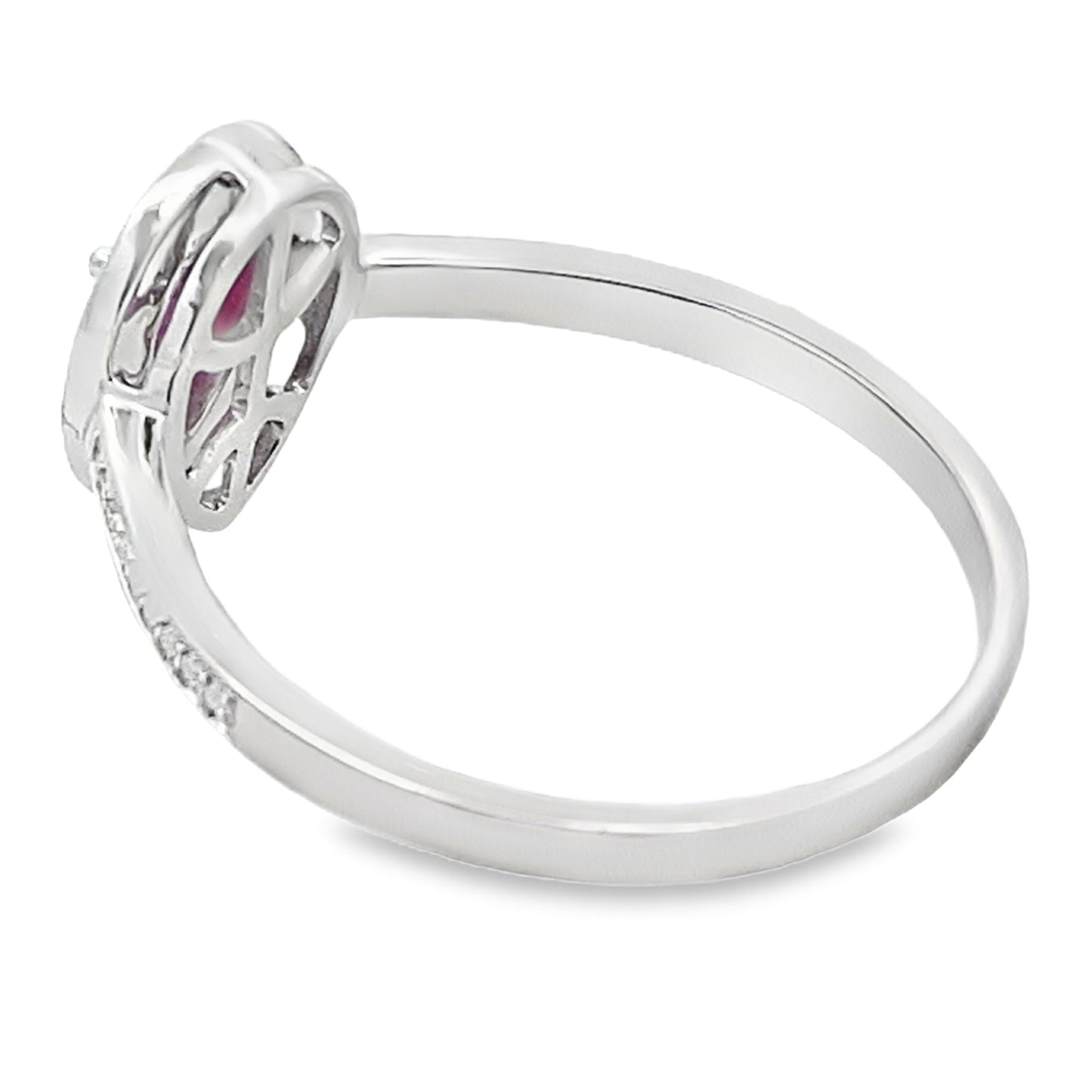 Natural .54ct Ruby Diamond Ring 10KT White Gold Bids.com