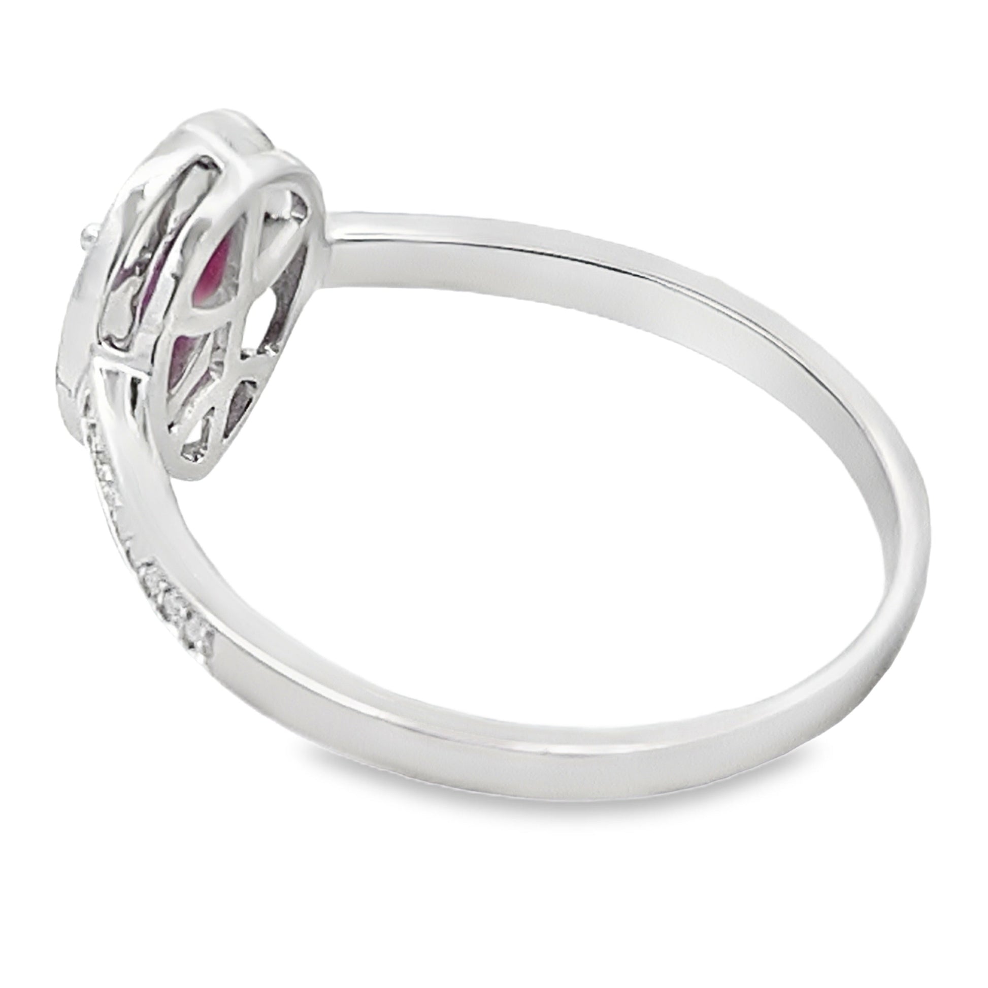 Natural .54ct Ruby Diamond Ring 10KT White Gold Bids.com