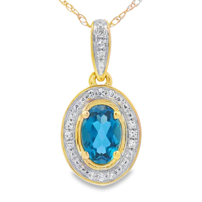 London Blue Topaz Fashion Pendants 10KT Yellow Gold Bids.com