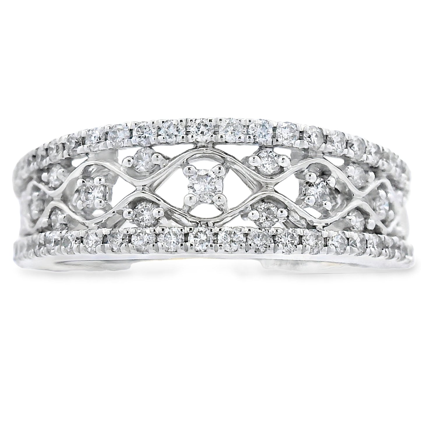 .50ct Diamond Fashion band rings 10KT White Gold Bids.com