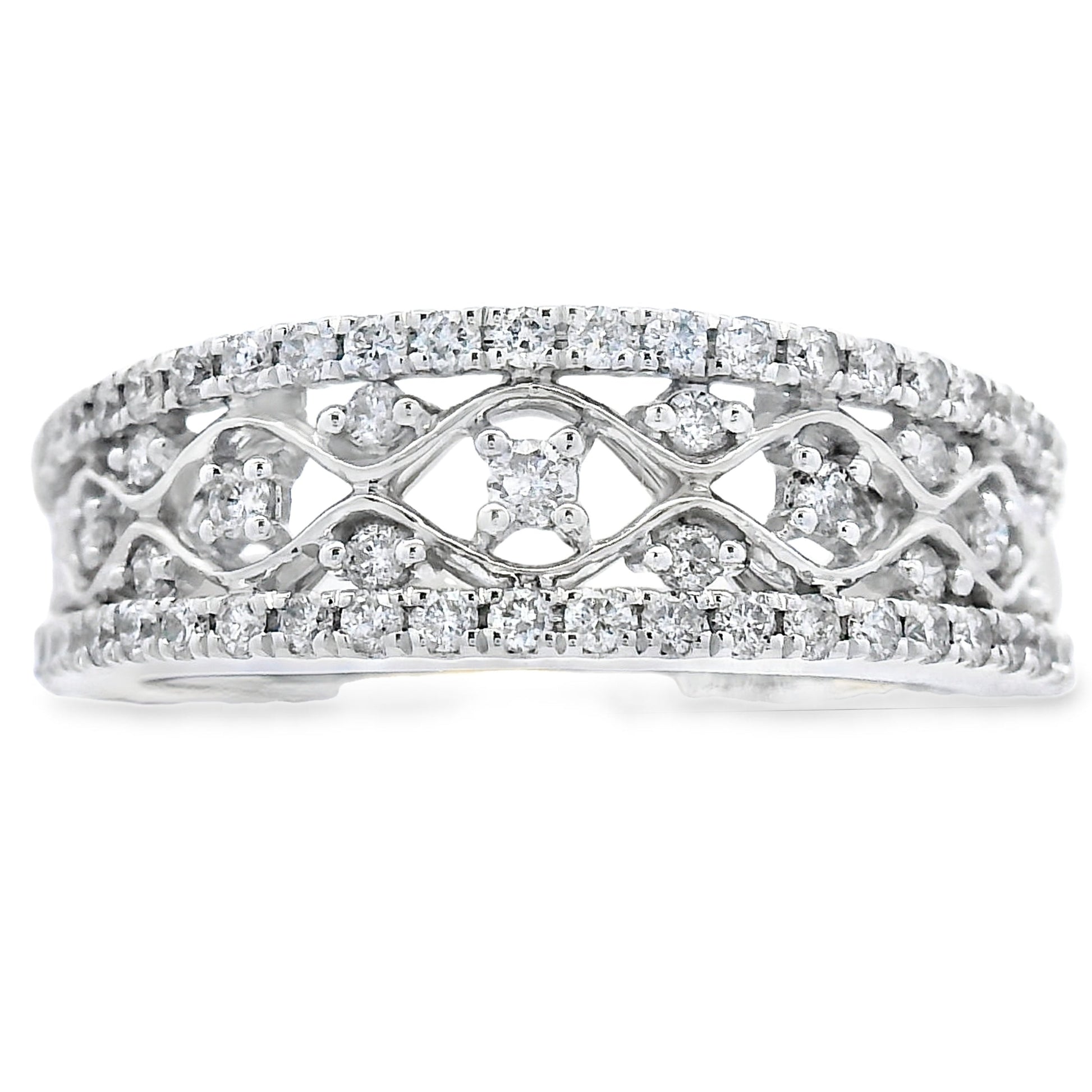 .50ct Diamond Fashion band rings 10KT White Gold Bids.com