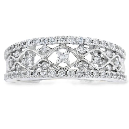 .50ct Diamond Fashion band rings 10KT White Gold Bids.com