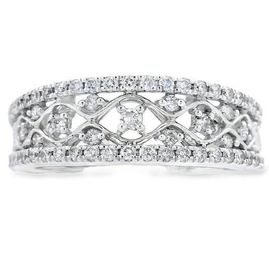 .50ct Diamond Fashion band rings 10KT White Gold Bids.com