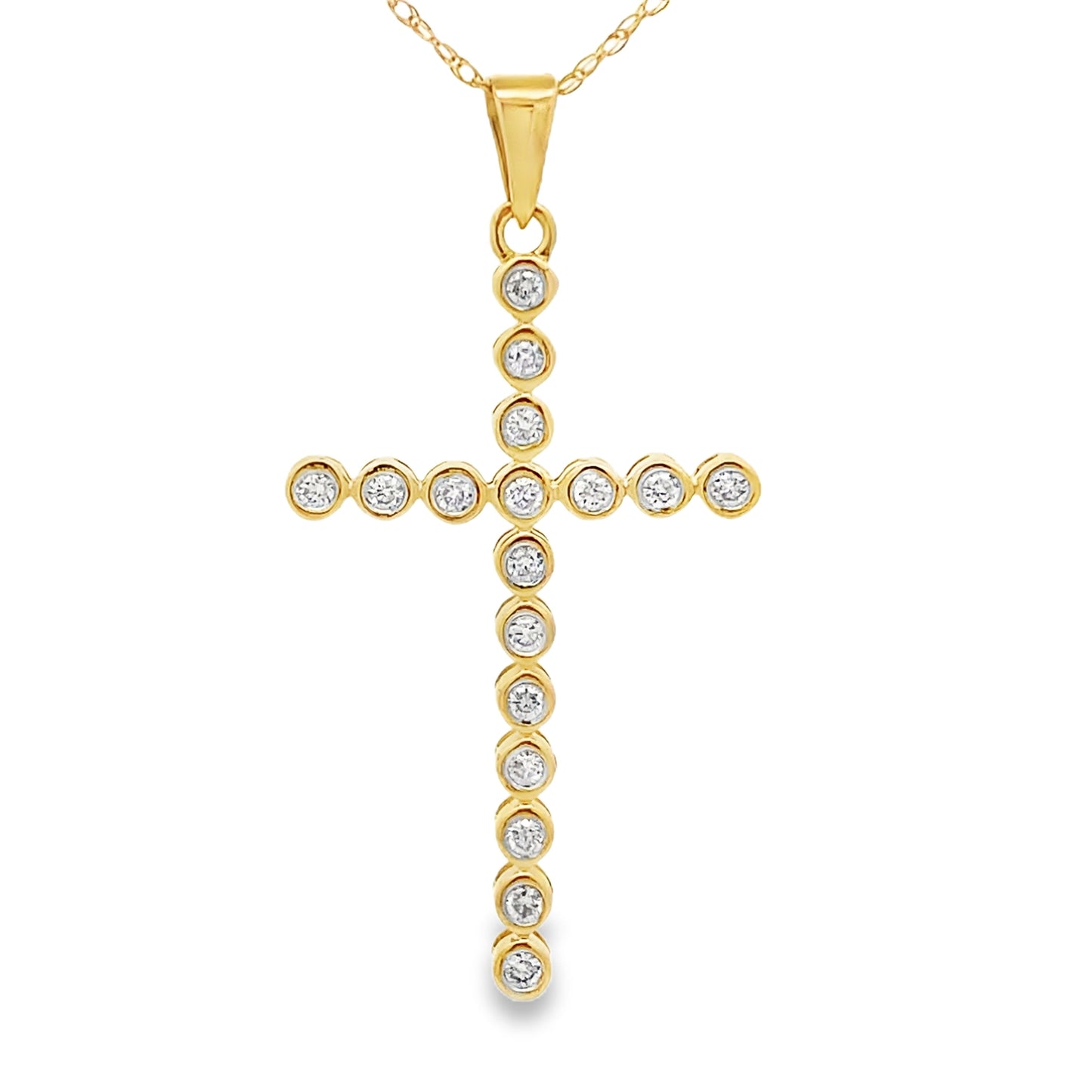 .17ct Diamond Cross Religious Pendant 14KT Yellow Gold Bids.com